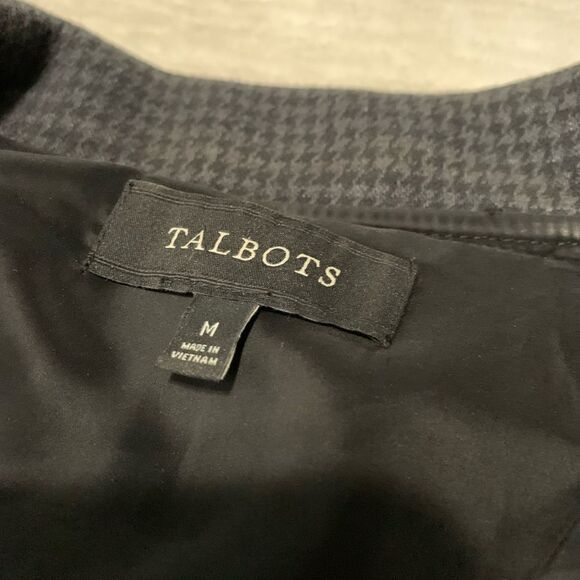 Talbots Womens Gray Black‎ Medium Blazer Jacket Top Casual Work Attire - Picture 3 of 7